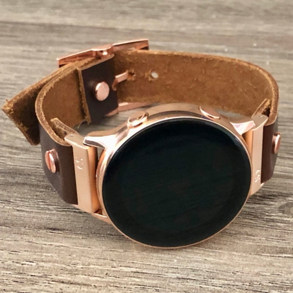 Galaxy Watch Active2 Rose Gold Dark Brown Band